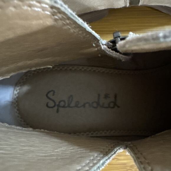 Splendid Hamptyn Womens Size 8.5 M Suede Leather Ankle Boots Side Zip Neutral - Picture 6 of 8